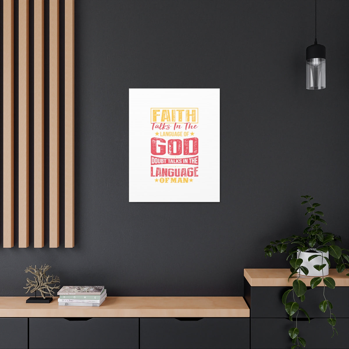 In The Language Of God Isaiah 50:4 Christian Wall Art Bible Verse Print Ready to Hang Unframed-Express Your Love Gifts