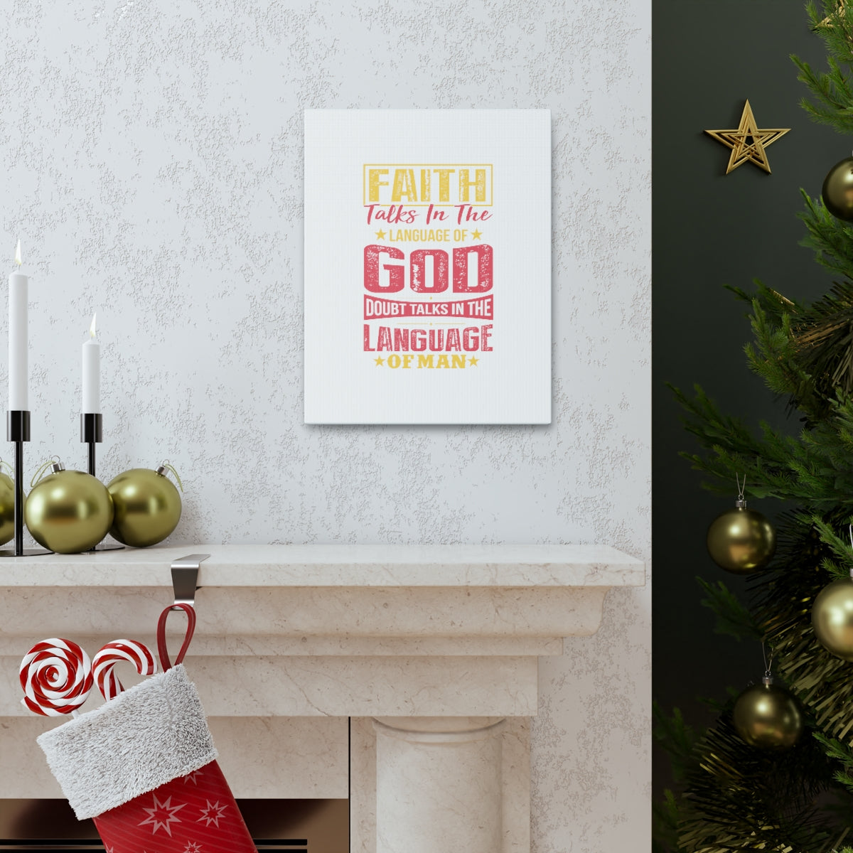 In The Language Of God Isaiah 50:4 Christian Wall Art Bible Verse Print Ready to Hang Unframed-Express Your Love Gifts