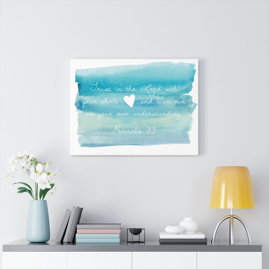 In The Lord Proverbs 3:5 Bible Verse Canvas Christian Wall Art Ready to Hang Unframed-Express Your Love Gifts