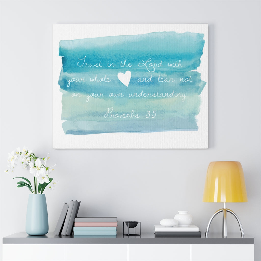 In The Lord Proverbs 3:5 Bible Verse Canvas Christian Wall Art Ready to Hang Unframed-Express Your Love Gifts