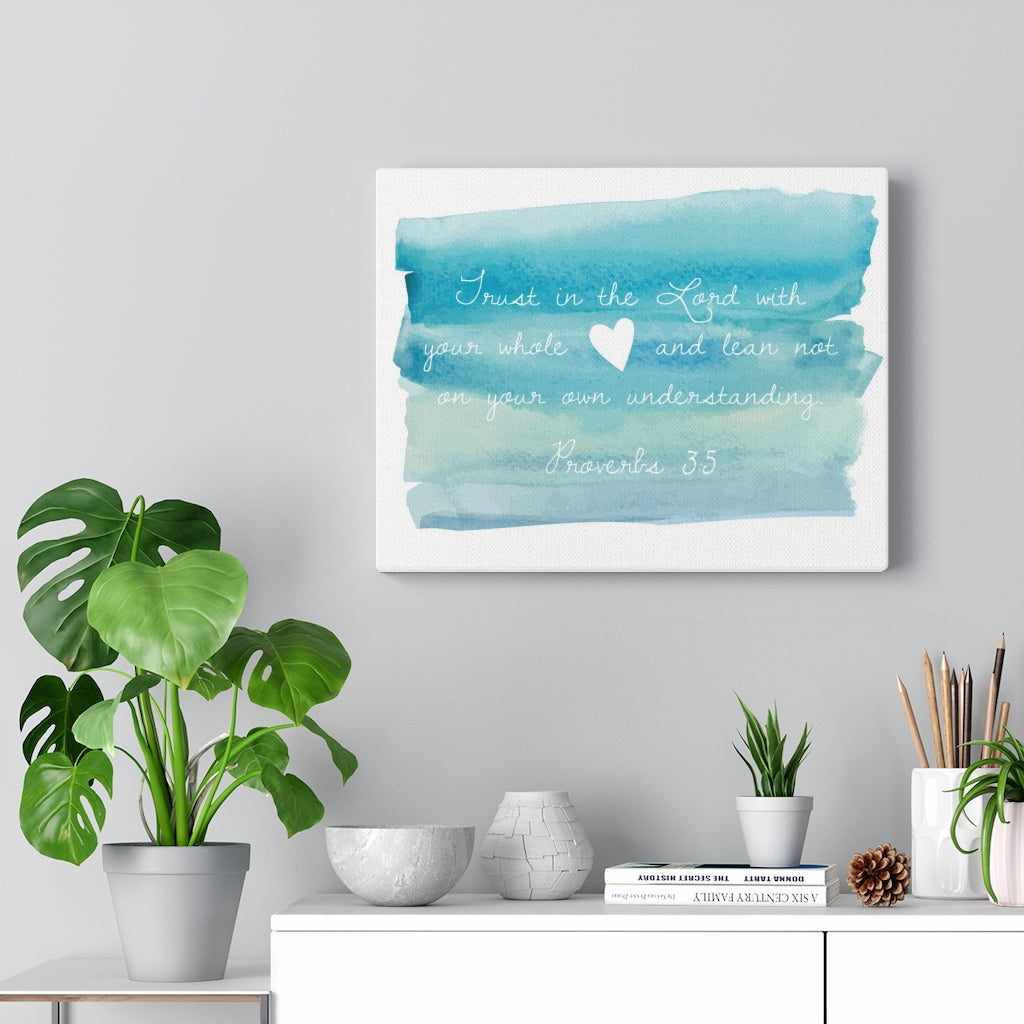 In The Lord Proverbs 3:5 Bible Verse Canvas Christian Wall Art Ready to Hang Unframed-Express Your Love Gifts