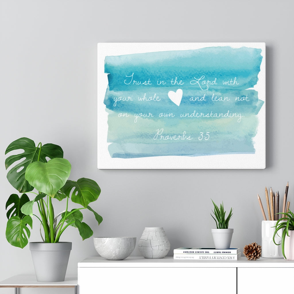 In The Lord Proverbs 3:5 Bible Verse Canvas Christian Wall Art Ready to Hang Unframed-Express Your Love Gifts