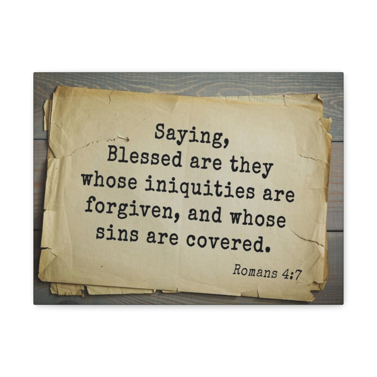 Scripture Walls Iniquities Are Forgiven Romans 4:7 Bible Verse Canvas Christian Wall Art Bible Verse Print Ready To Hang Unframed-Express Your Love Gifts