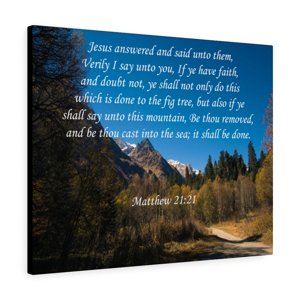 It Shall Be Done Matthew 21:21 Bible Verse Canvas Christian Wall Art Ready to Hang Unframed-Express Your Love Gifts