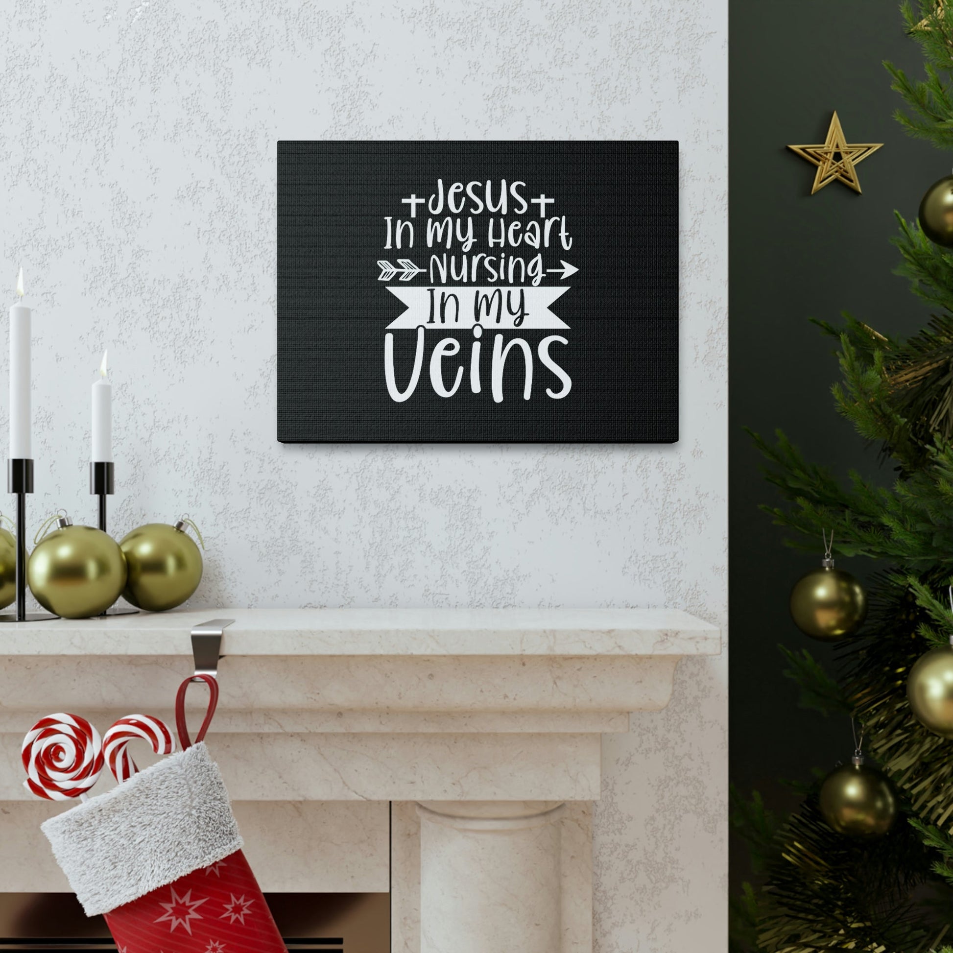 Jesus In My Heart Nursing Revelation 3:20 Christian Wall Art Bible Verse Print Ready to Hang Unframed-Express Your Love Gifts
