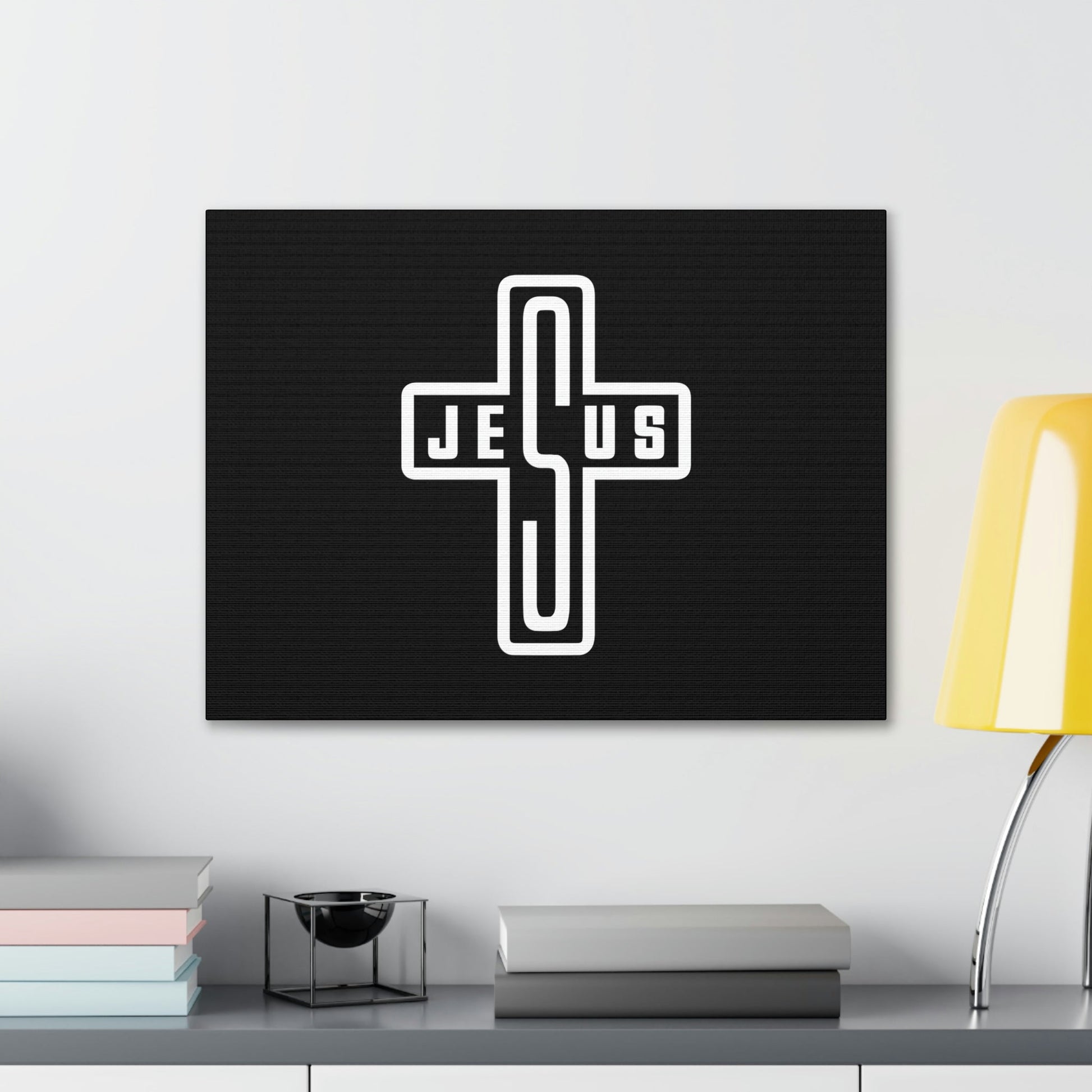 Jesus John 1:14 White Cross Christian Wall Art Bible Verse Print Ready to Hang Unframed-Express Your Love Gifts