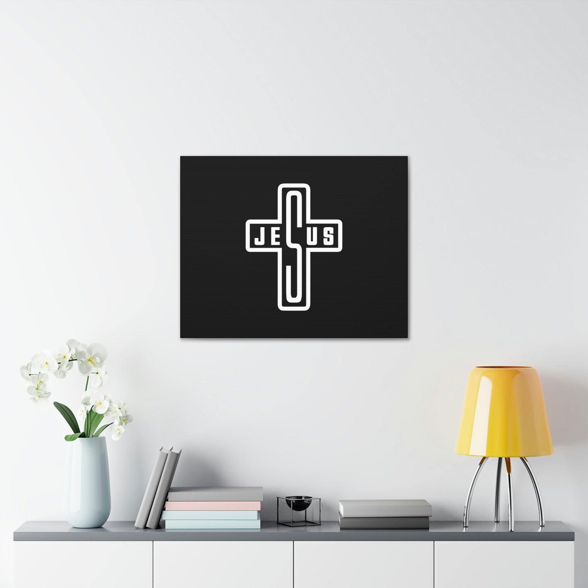 Jesus John 1:14 White Cross Christian Wall Art Bible Verse Print Ready to Hang Unframed-Express Your Love Gifts