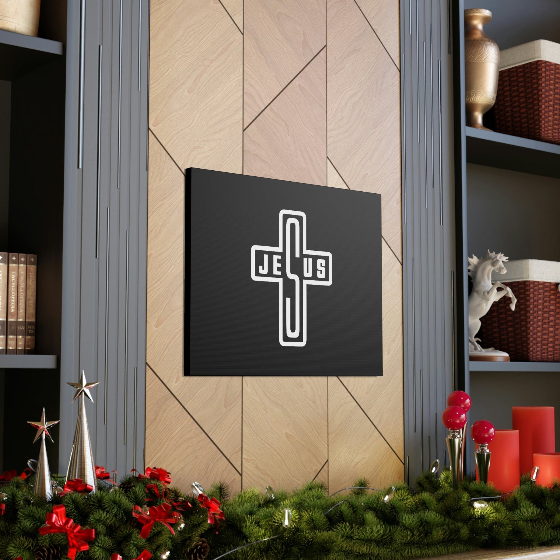 Jesus John 1:14 White Cross Christian Wall Art Bible Verse Print Ready to Hang Unframed-Express Your Love Gifts