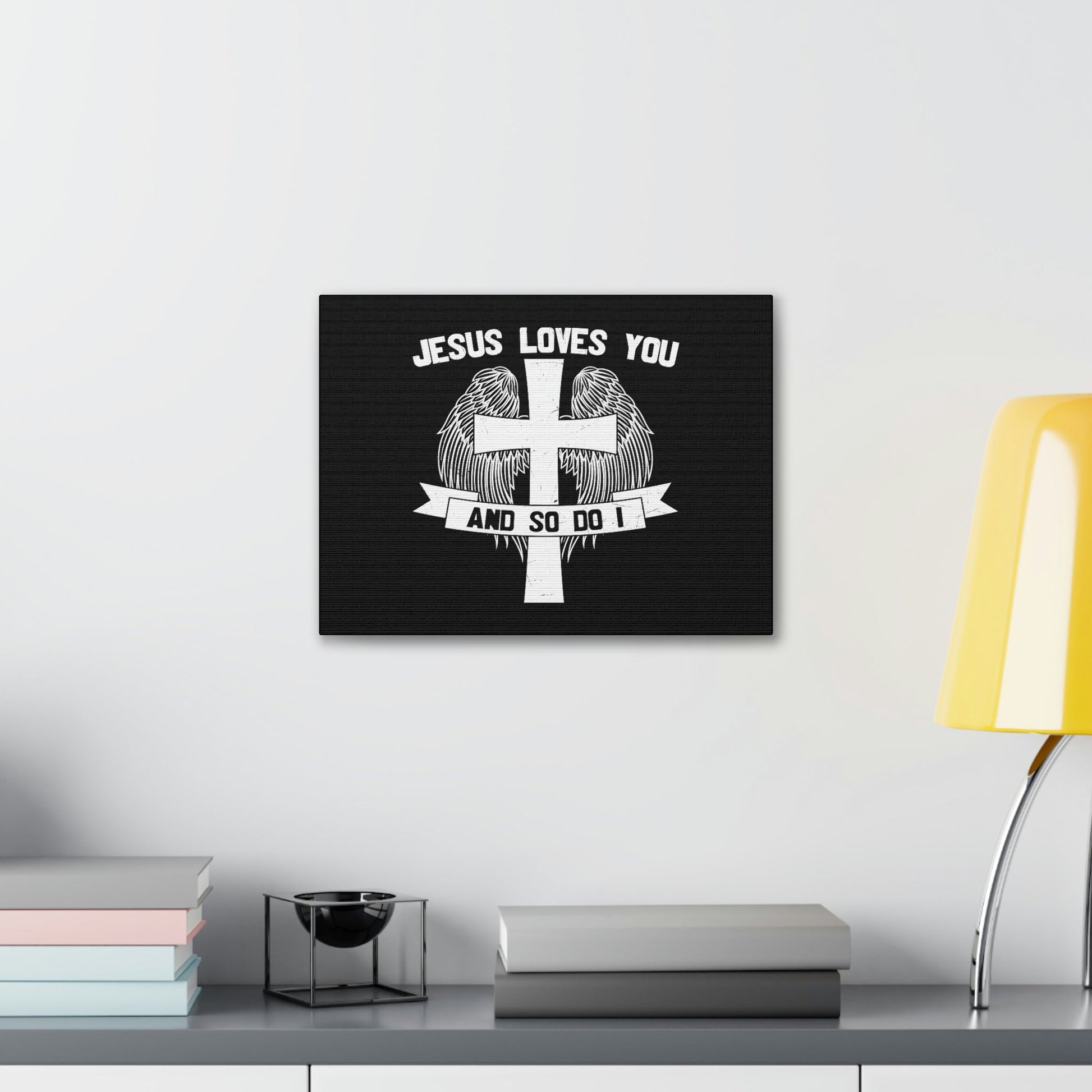 Jesus Loves You 1 John 3:16 Cross Wings Christian Wall Art Bible Verse Print Ready to Hang Unframed-Express Your Love Gifts