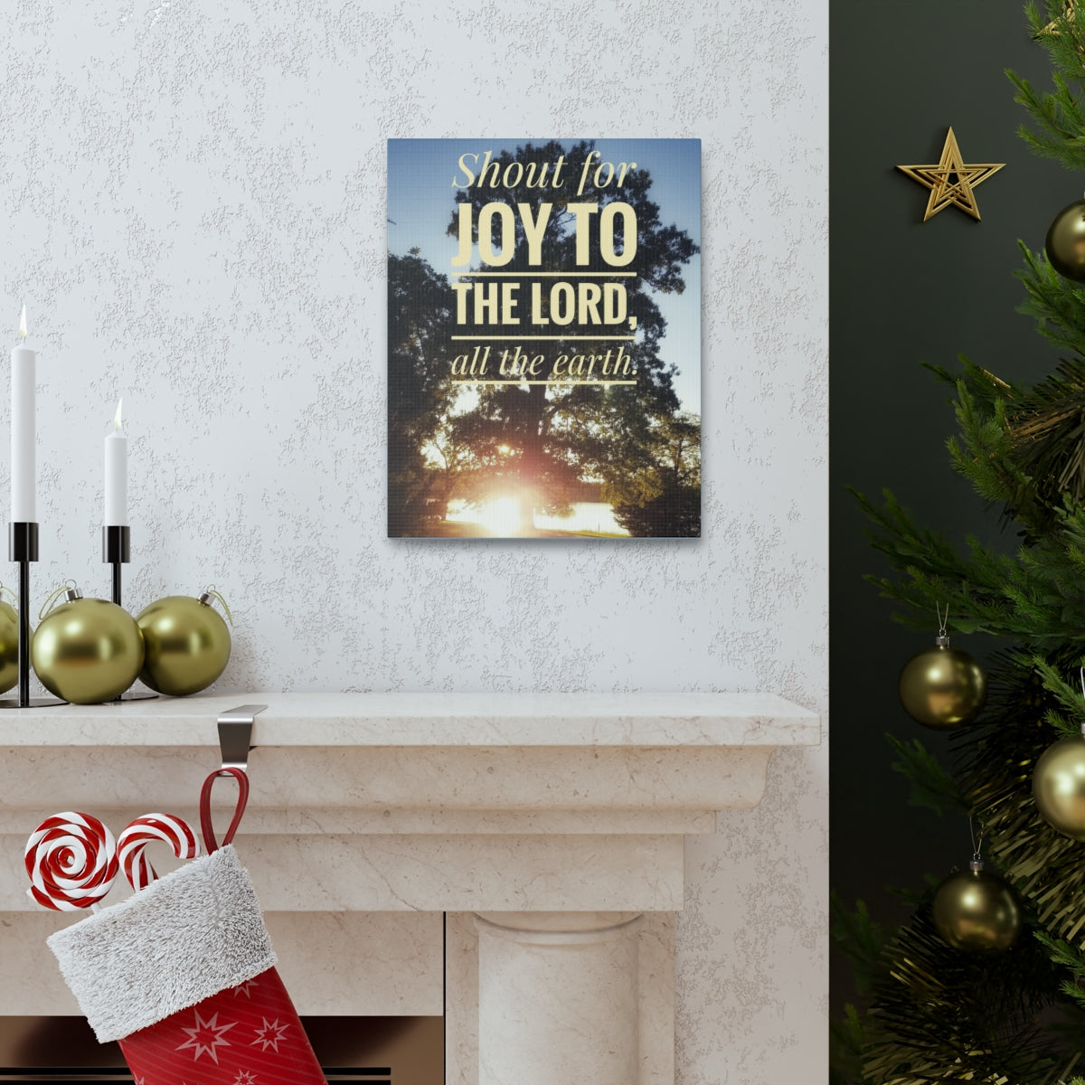 Joy To The Lord Psalms 100:1 Christian Wall Art Bible Verse Print Ready to Hang Unframed-Express Your Love Gifts