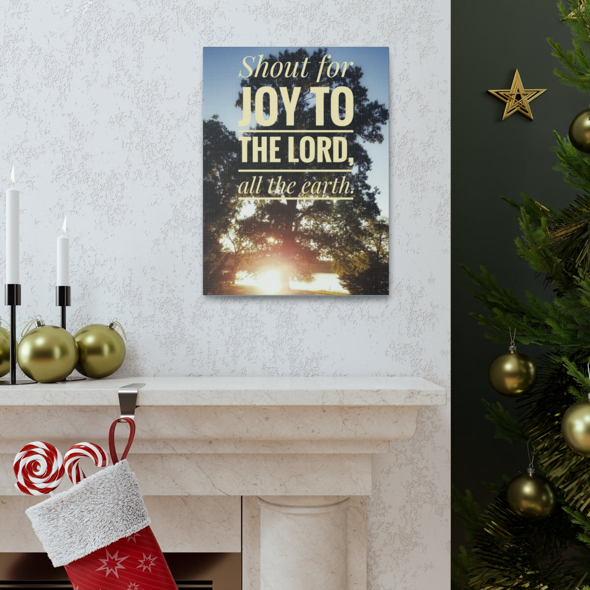Joy To The Lord Psalms 100:1 Christian Wall Art Bible Verse Print Ready to Hang Unframed-Express Your Love Gifts