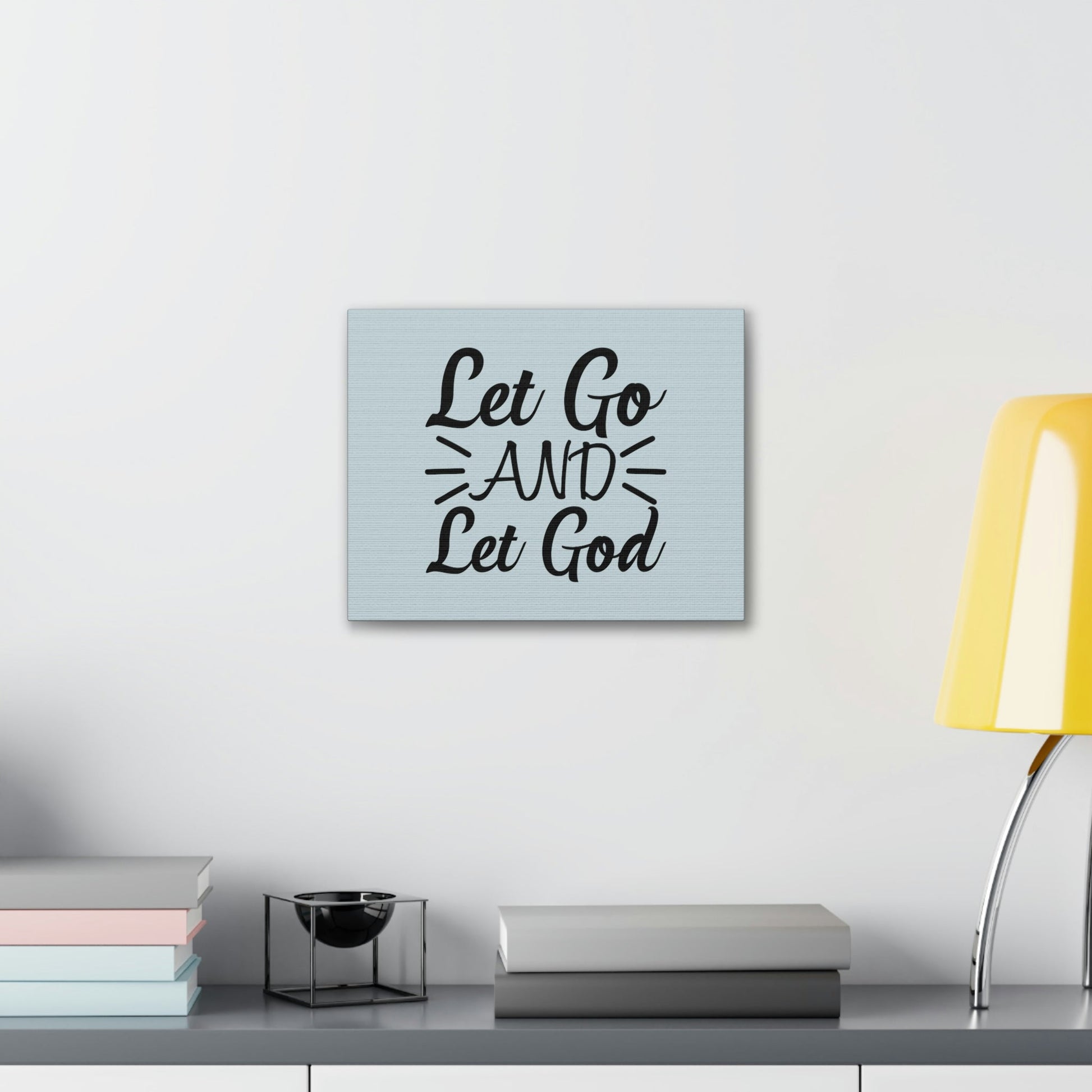 Scripture Walls Let Go And Let God Jeremiah 29:11 Pastel Blue Bible Canvas Christian Wall Art Ready to Hang Unframed-Express Your Love Gifts