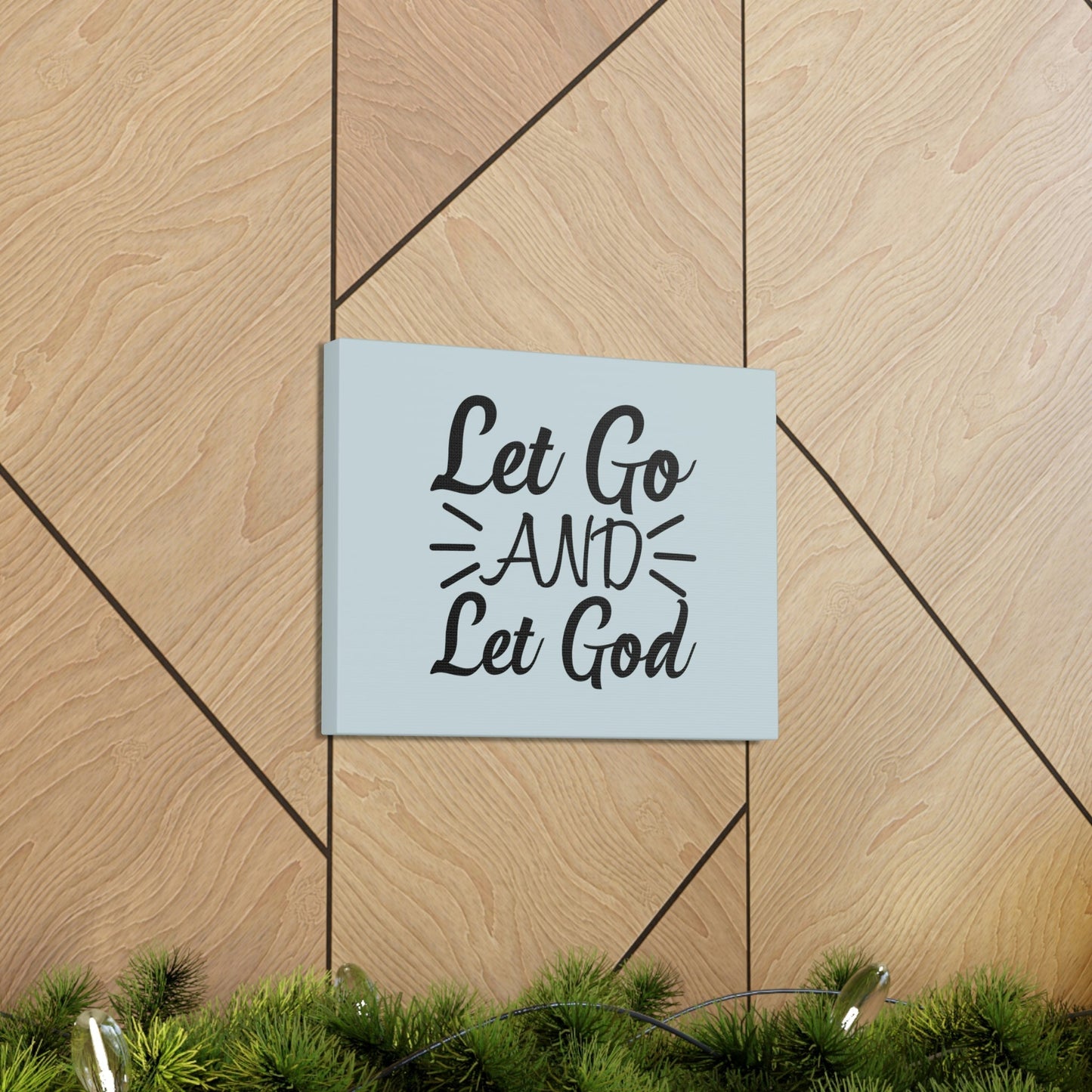 Scripture Walls Let Go And Let God Jeremiah 29:11 Pastel Blue Bible Canvas Christian Wall Art Ready to Hang Unframed-Express Your Love Gifts