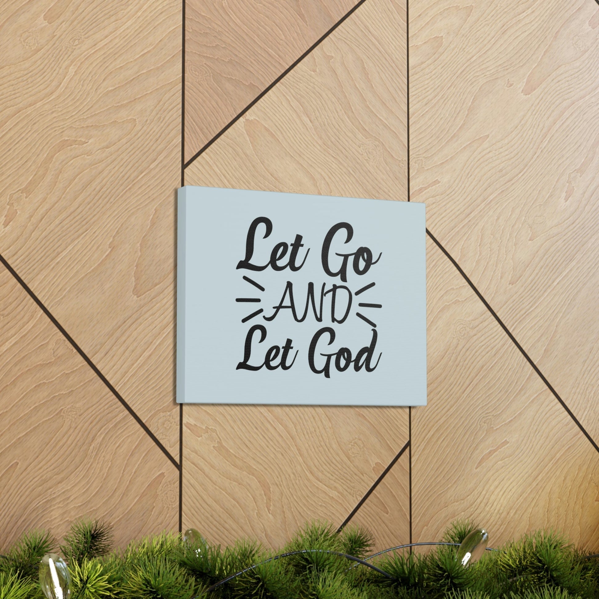 Scripture Walls Let Go And Let God Jeremiah 29:11 Pastel Blue Bible Canvas Christian Wall Art Ready to Hang Unframed-Express Your Love Gifts