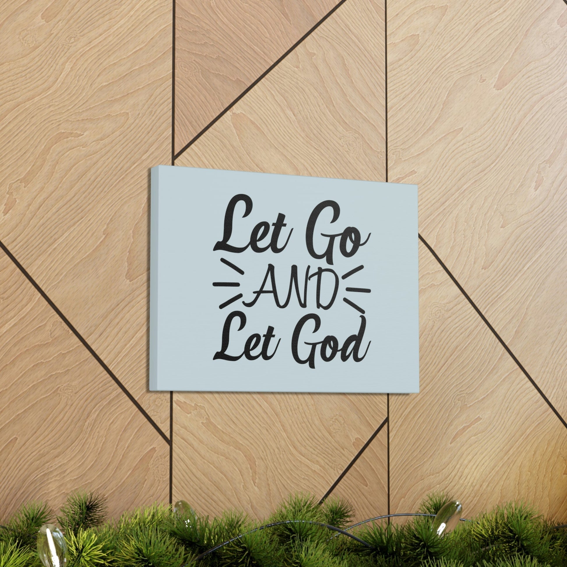 Scripture Walls Let Go And Let God Jeremiah 29:11 Pastel Blue Bible Canvas Christian Wall Art Ready to Hang Unframed-Express Your Love Gifts