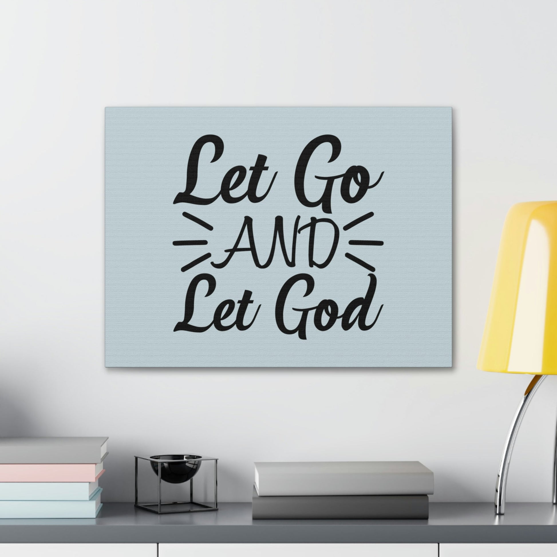 Scripture Walls Let Go And Let God Jeremiah 29:11 Pastel Blue Bible Canvas Christian Wall Art Ready to Hang Unframed-Express Your Love Gifts