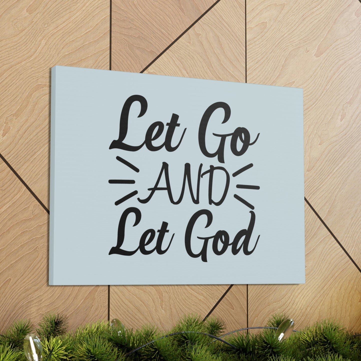 Scripture Walls Let Go And Let God Jeremiah 29:11 Pastel Blue Bible Canvas Christian Wall Art Ready to Hang Unframed-Express Your Love Gifts