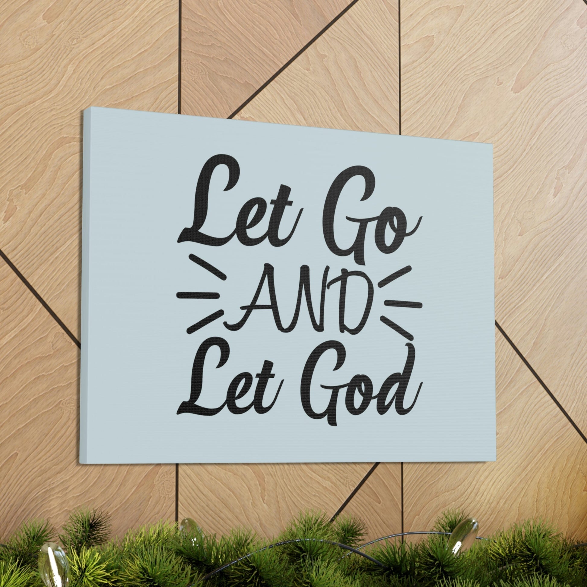 Scripture Walls Let Go And Let God Jeremiah 29:11 Pastel Blue Bible Canvas Christian Wall Art Ready to Hang Unframed-Express Your Love Gifts