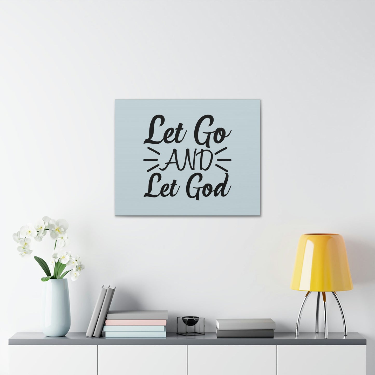 Scripture Walls Let Go And Let God Jeremiah 29:11 Pastel Blue Bible Canvas Christian Wall Art Ready to Hang Unframed-Express Your Love Gifts