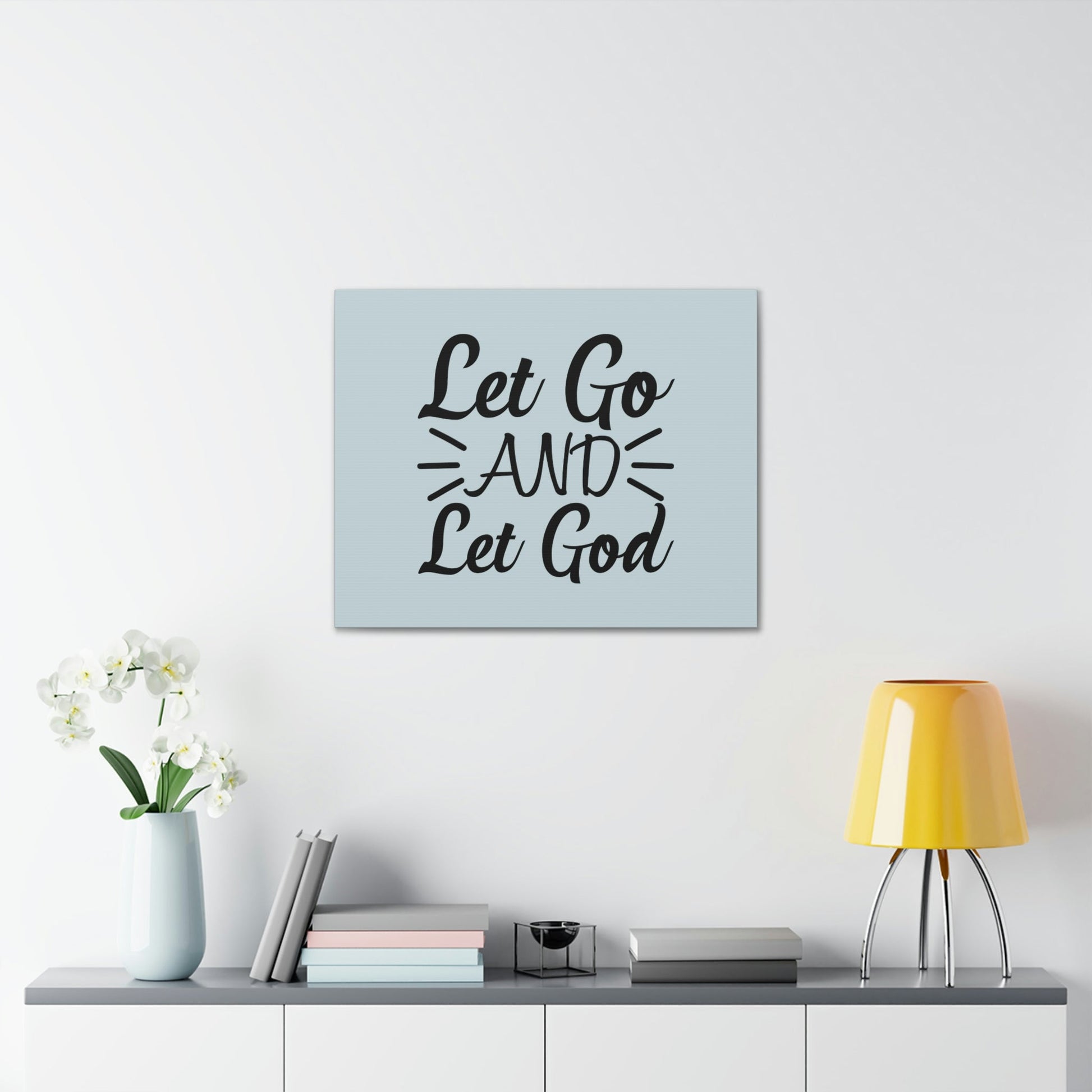 Scripture Walls Let Go And Let God Jeremiah 29:11 Pastel Blue Bible Canvas Christian Wall Art Ready to Hang Unframed-Express Your Love Gifts