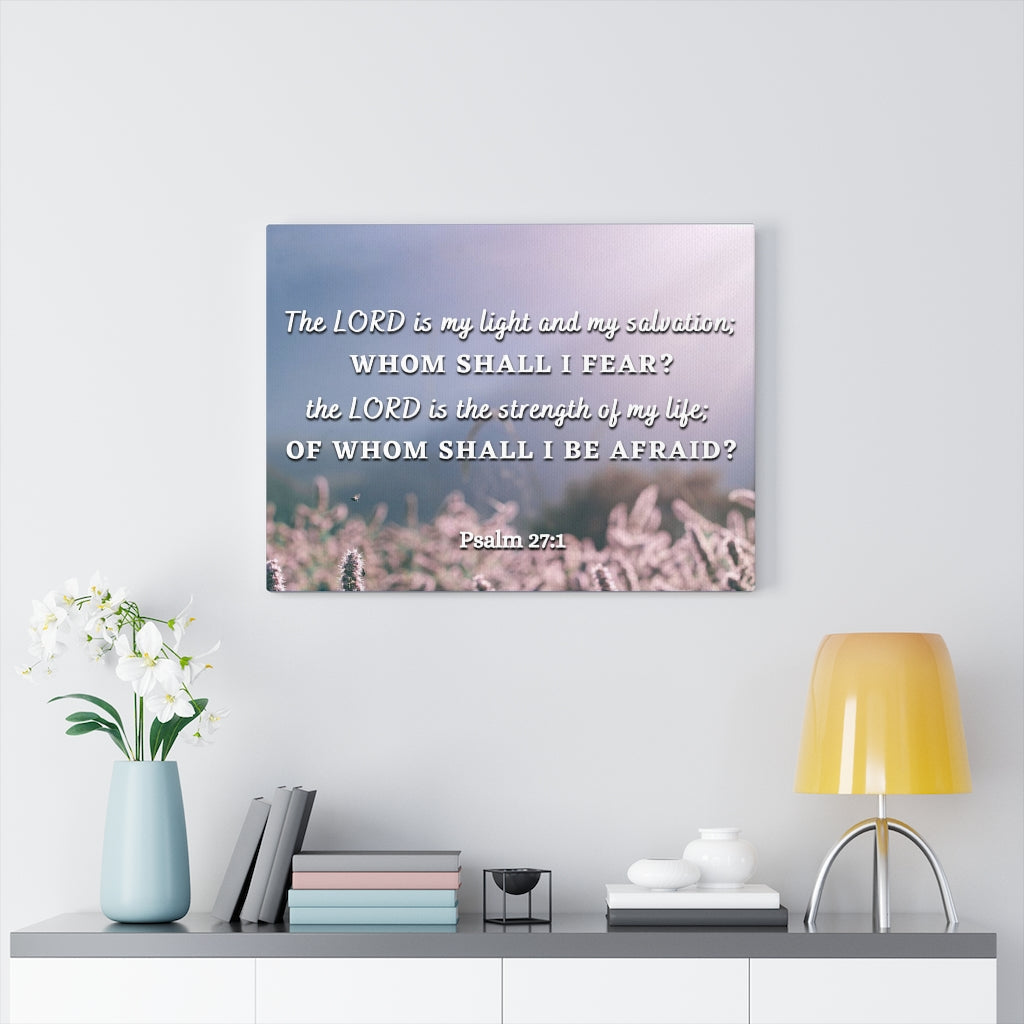 Light And Salvation Psalm 27:1 Bible Verse Canvas Christian Wall Art Ready to Hang Unframed-Express Your Love Gifts