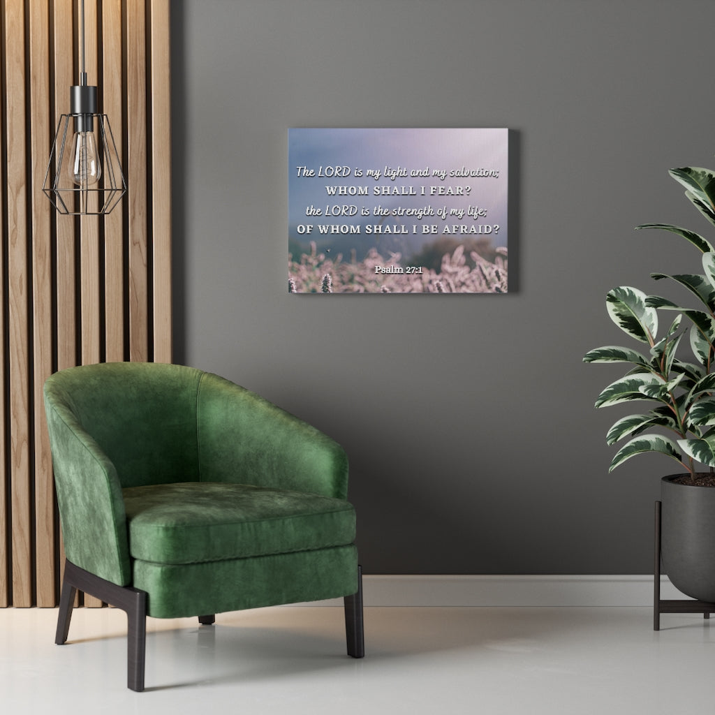 Light And Salvation Psalm 27:1 Bible Verse Canvas Christian Wall Art Ready to Hang Unframed-Express Your Love Gifts