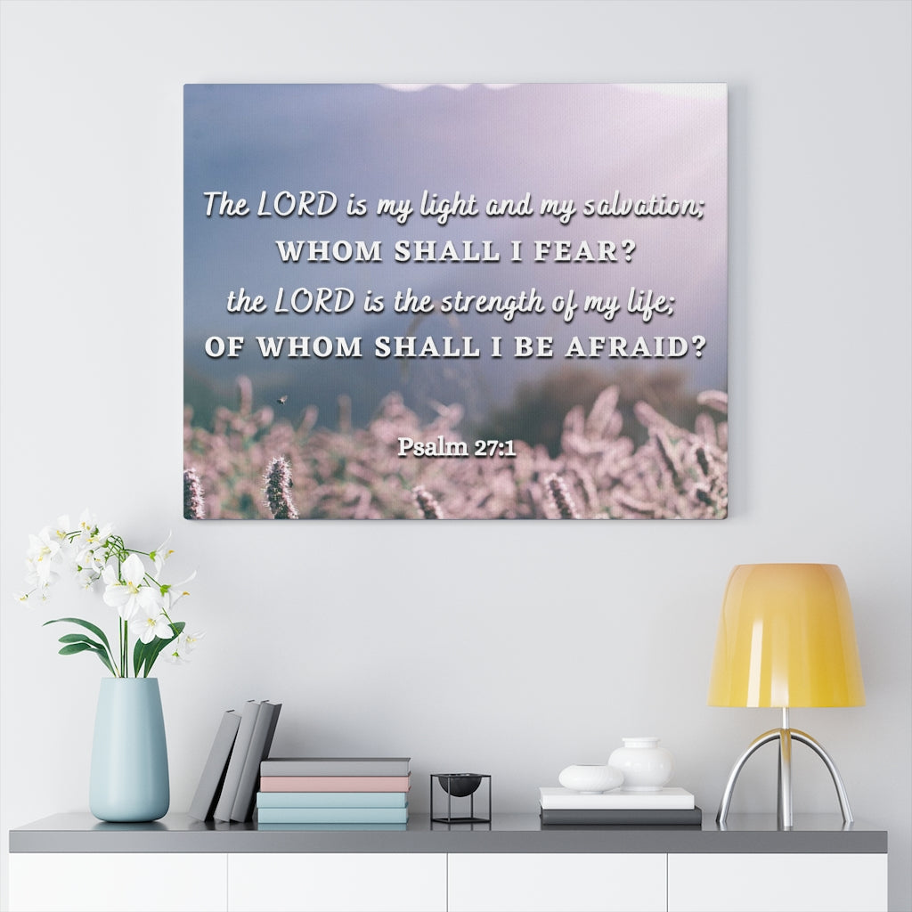 Light And Salvation Psalm 27:1 Bible Verse Canvas Christian Wall Art Ready to Hang Unframed-Express Your Love Gifts
