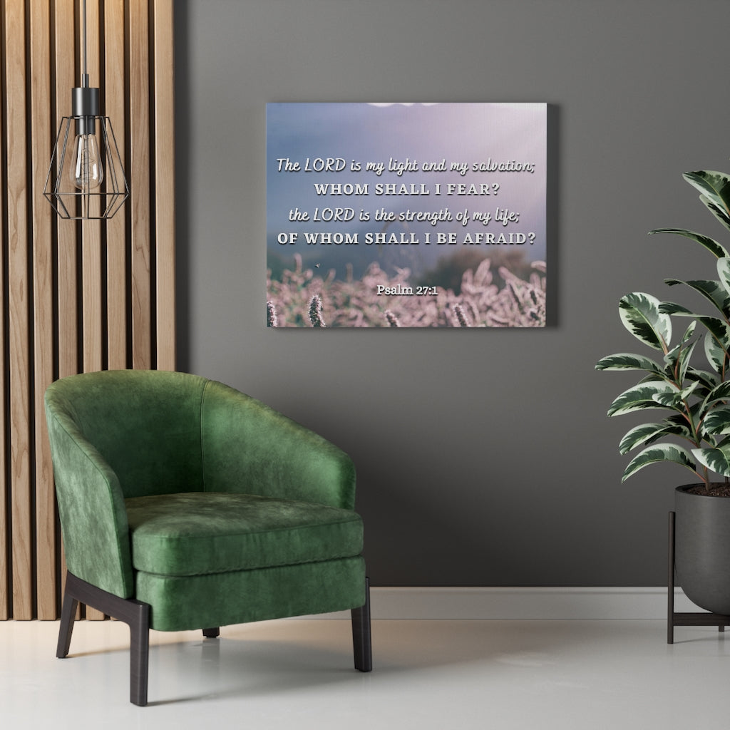 Light And Salvation Psalm 27:1 Bible Verse Canvas Christian Wall Art Ready to Hang Unframed-Express Your Love Gifts