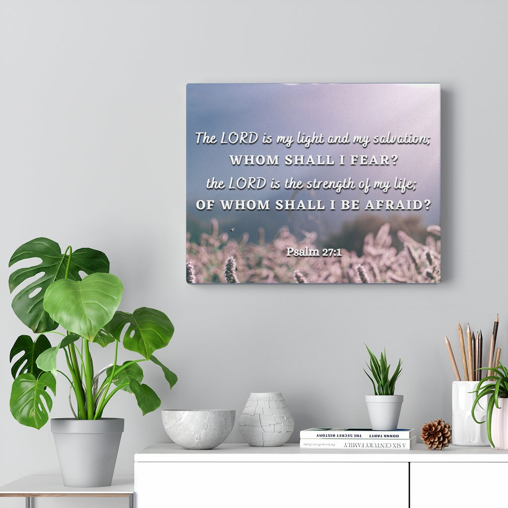 Light And Salvation Psalm 27:1 Bible Verse Canvas Christian Wall Art Ready to Hang Unframed-Express Your Love Gifts