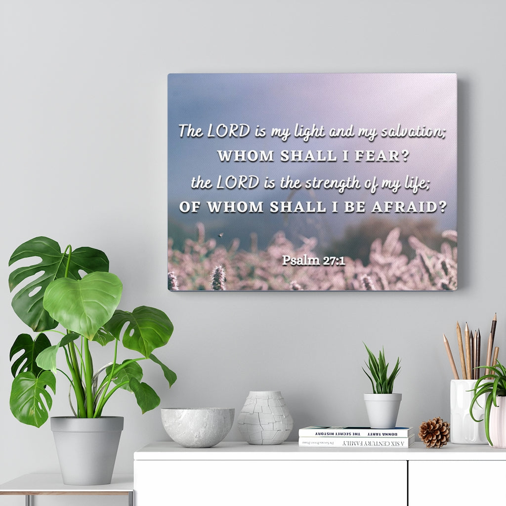 Light And Salvation Psalm 27:1 Bible Verse Canvas Christian Wall Art Ready to Hang Unframed-Express Your Love Gifts