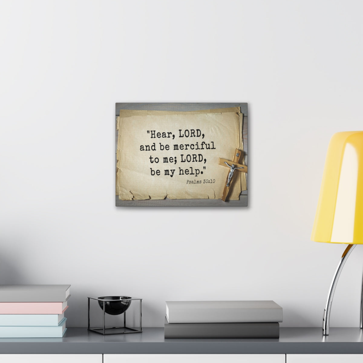 Scripture Walls Lord Be My Help Psalms 30:10 Bible Verse Canvas Christian Wall Art Ready to Hang Unframed-Express Your Love Gifts