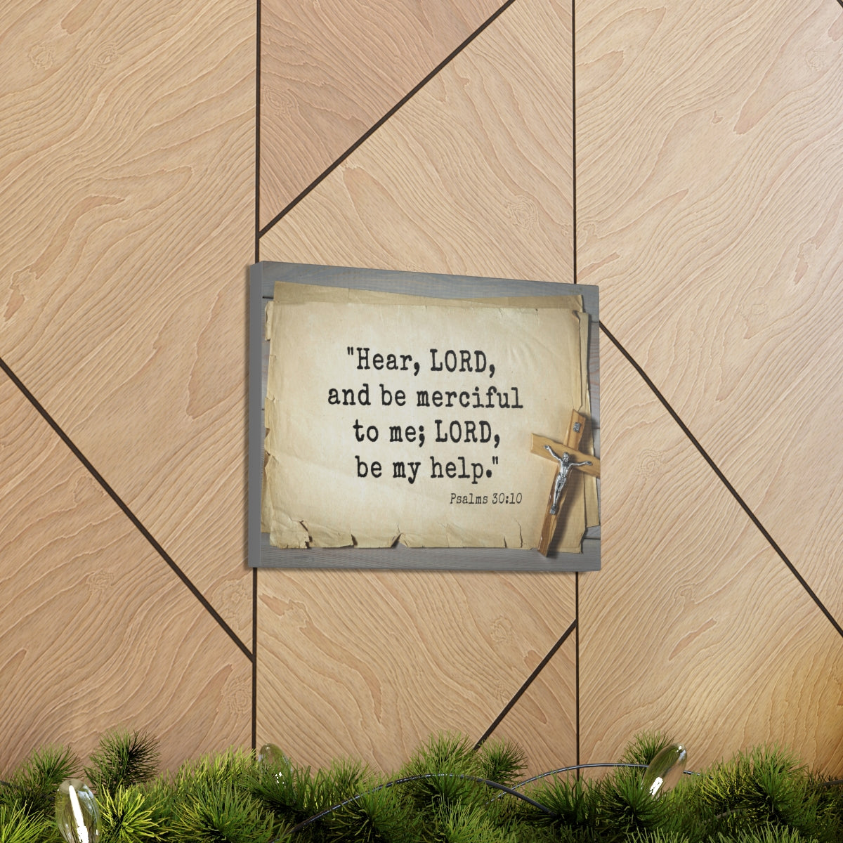 Scripture Walls Lord Be My Help Psalms 30:10 Bible Verse Canvas Christian Wall Art Ready to Hang Unframed-Express Your Love Gifts