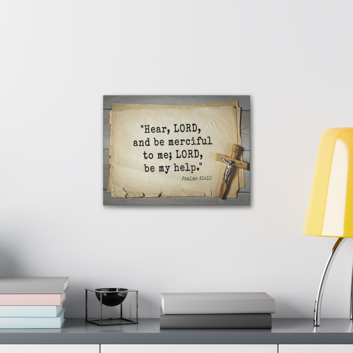 Scripture Walls Lord Be My Help Psalms 30:10 Bible Verse Canvas Christian Wall Art Ready to Hang Unframed-Express Your Love Gifts