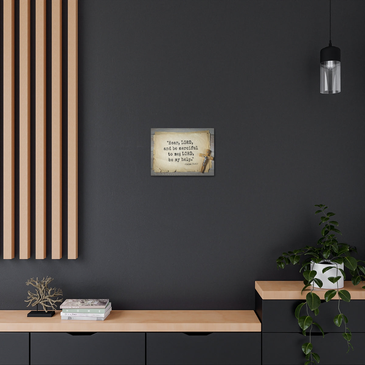 Scripture Walls Lord Be My Help Psalms 30:10 Bible Verse Canvas Christian Wall Art Ready to Hang Unframed-Express Your Love Gifts