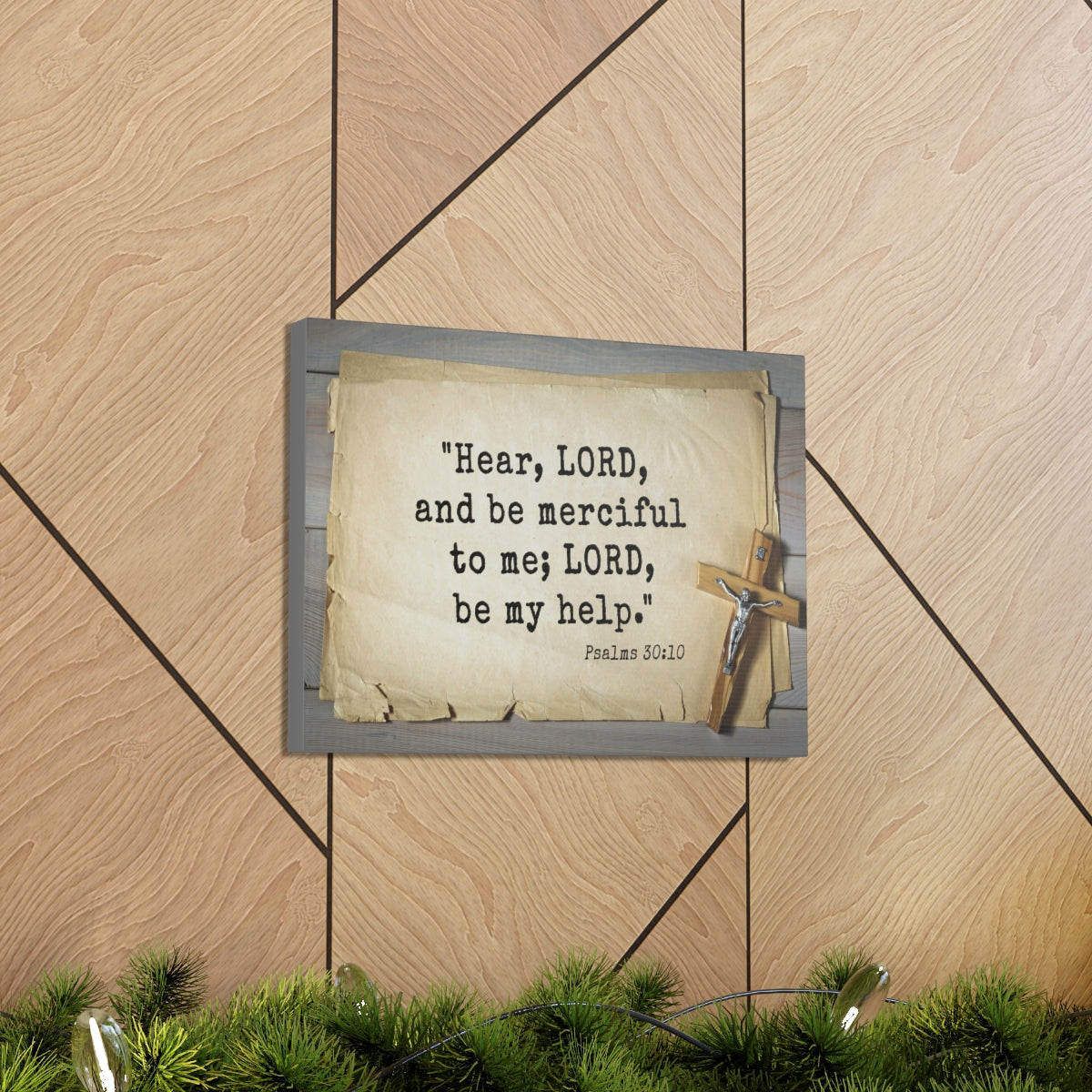 Scripture Walls Lord Be My Help Psalms 30:10 Bible Verse Canvas Christian Wall Art Ready to Hang Unframed-Express Your Love Gifts