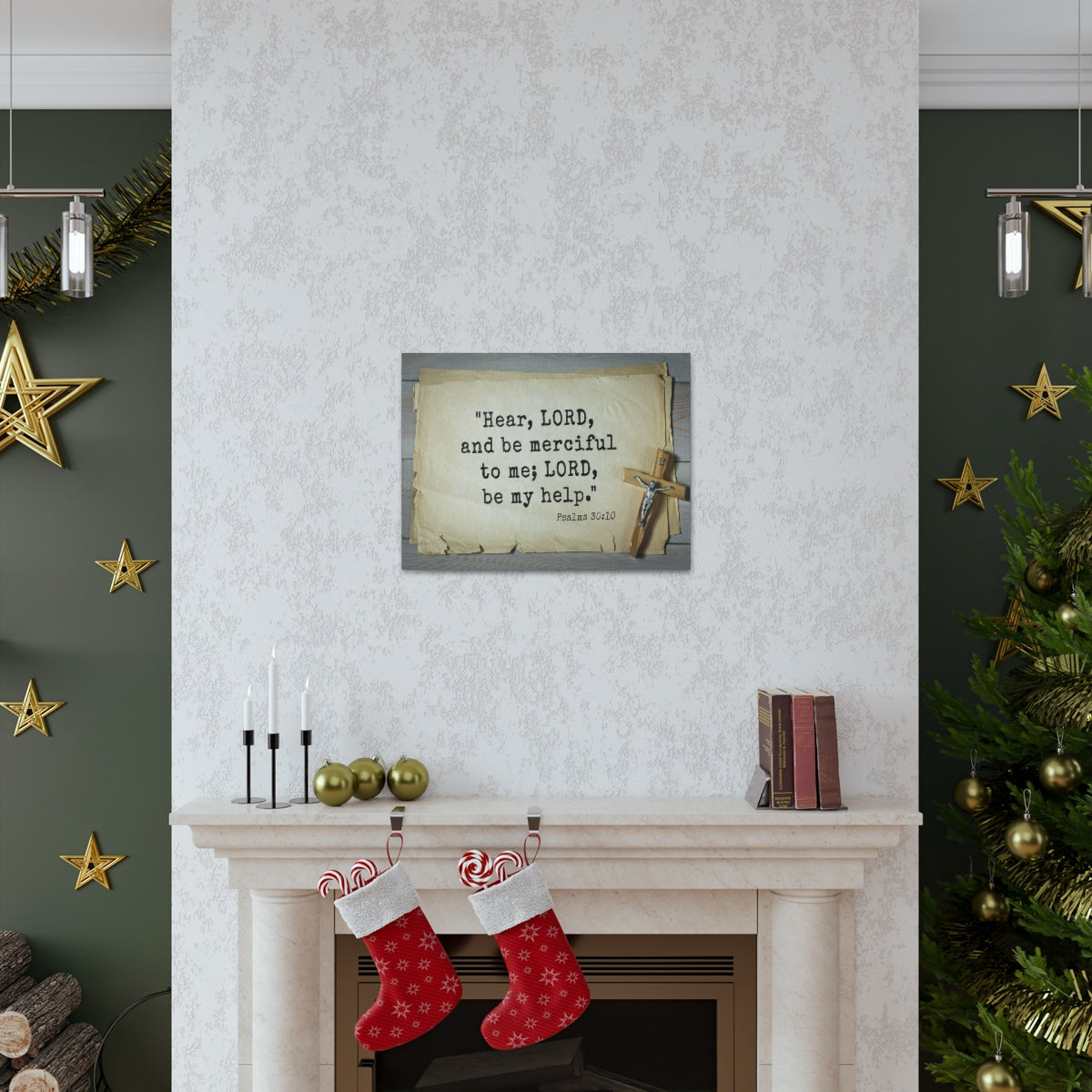Scripture Walls Lord Be My Help Psalms 30:10 Bible Verse Canvas Christian Wall Art Ready to Hang Unframed-Express Your Love Gifts