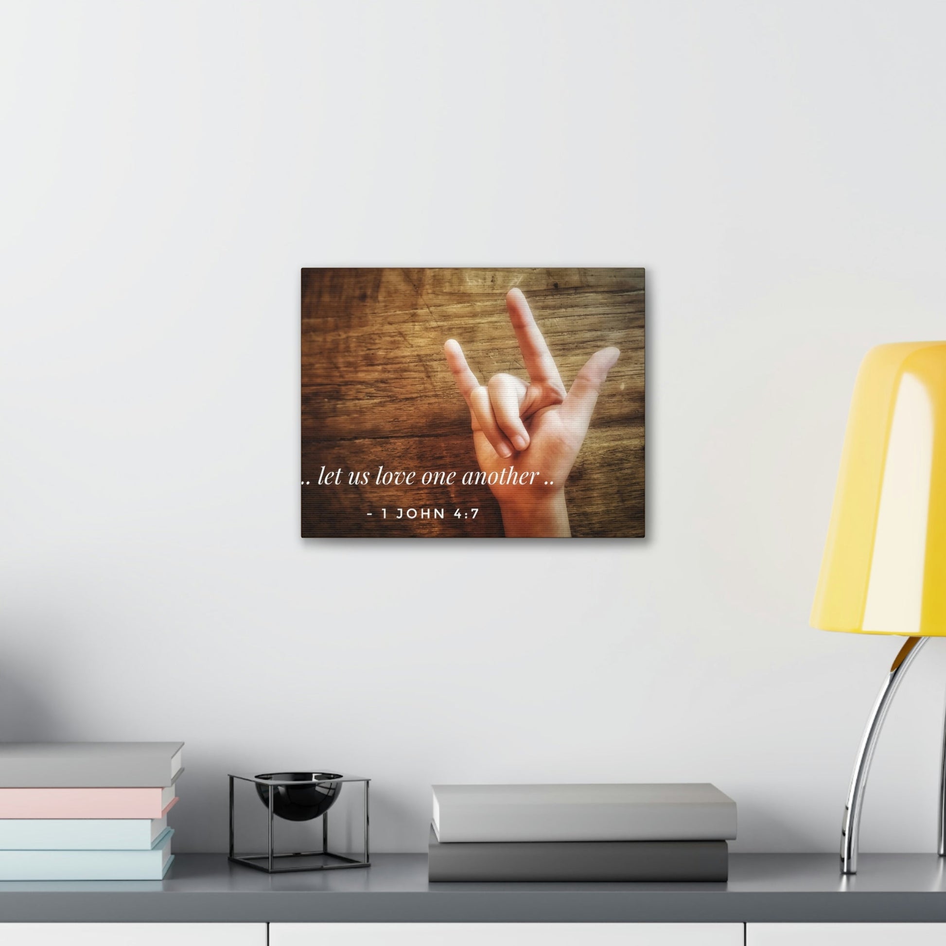 Scripture Walls Love One Another 1 John 4:7 Bible Verse Canvas Christian Wall Art Bible Verse Print Ready To Hang Unframed-Express Your Love Gifts