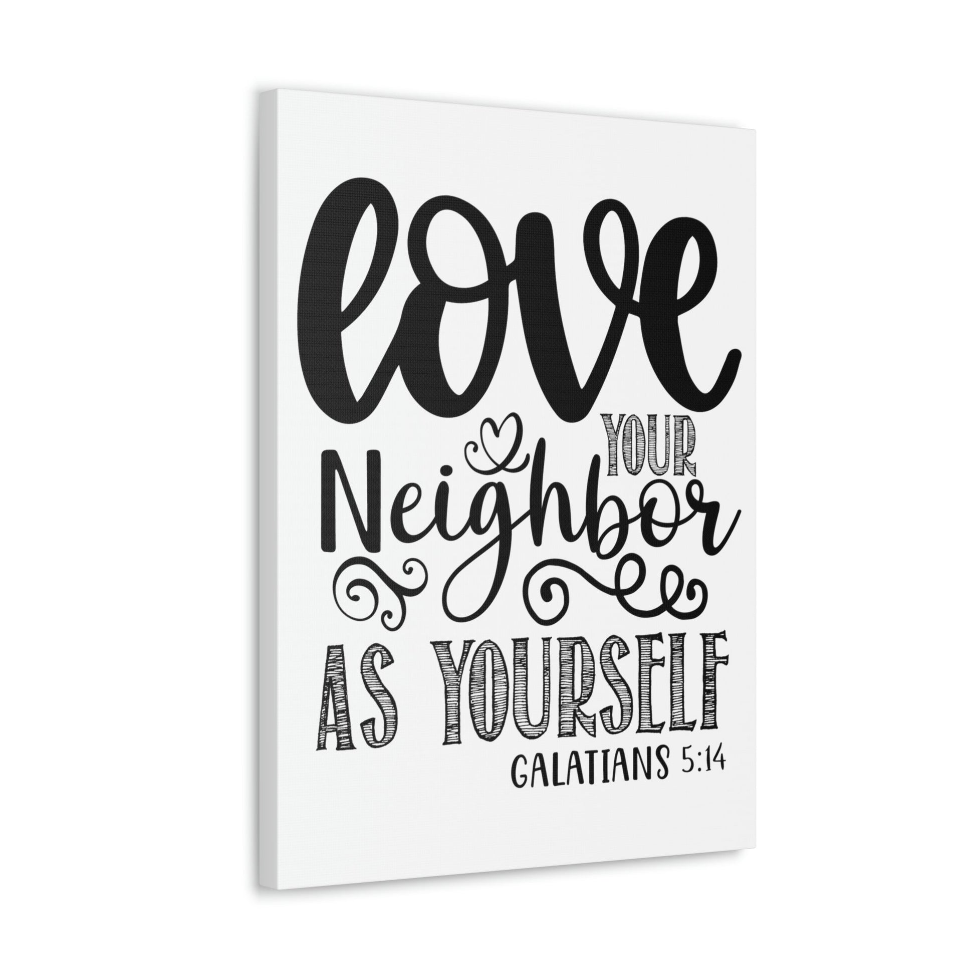 Scripture Walls Love Your Neighbor Galatians 5:14 Heart Christian Wall Art Print Ready to Hang Unframed-Express Your Love Gifts