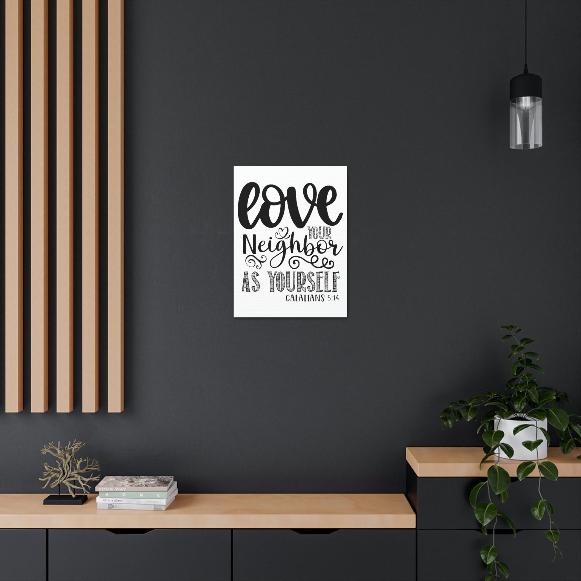 Scripture Walls Love Your Neighbor Galatians 5:14 Heart Christian Wall Art Print Ready to Hang Unframed-Express Your Love Gifts