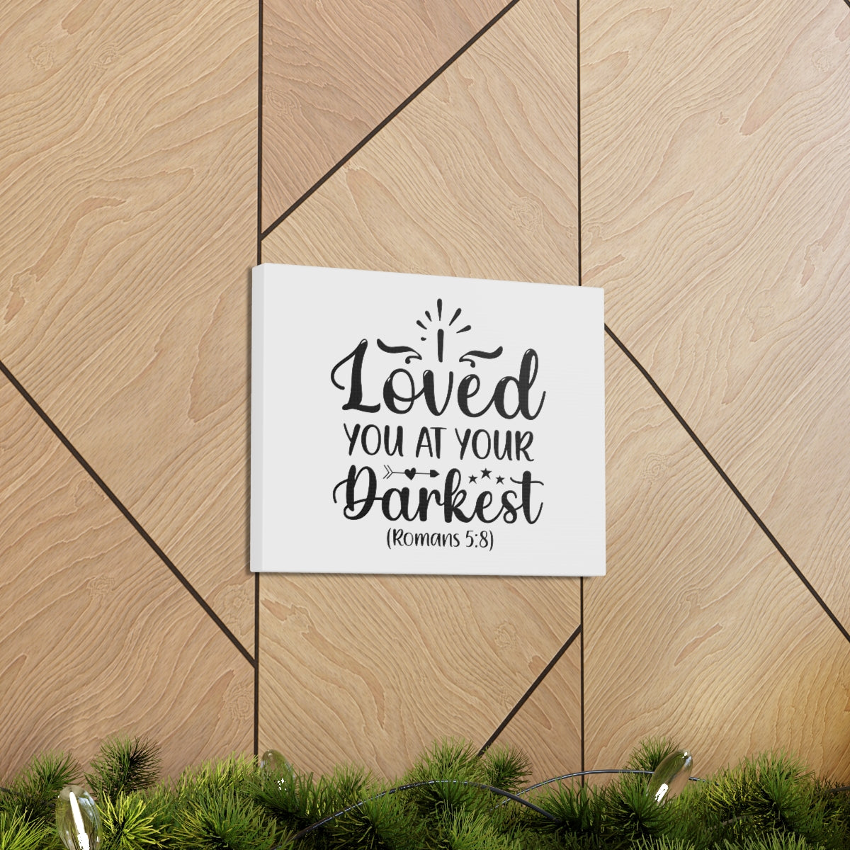 Scripture Walls Loved You Romans 5:8 Shining Bible Verse Canvas Christian Wall Art Ready to Hang Unframed-Express Your Love Gifts