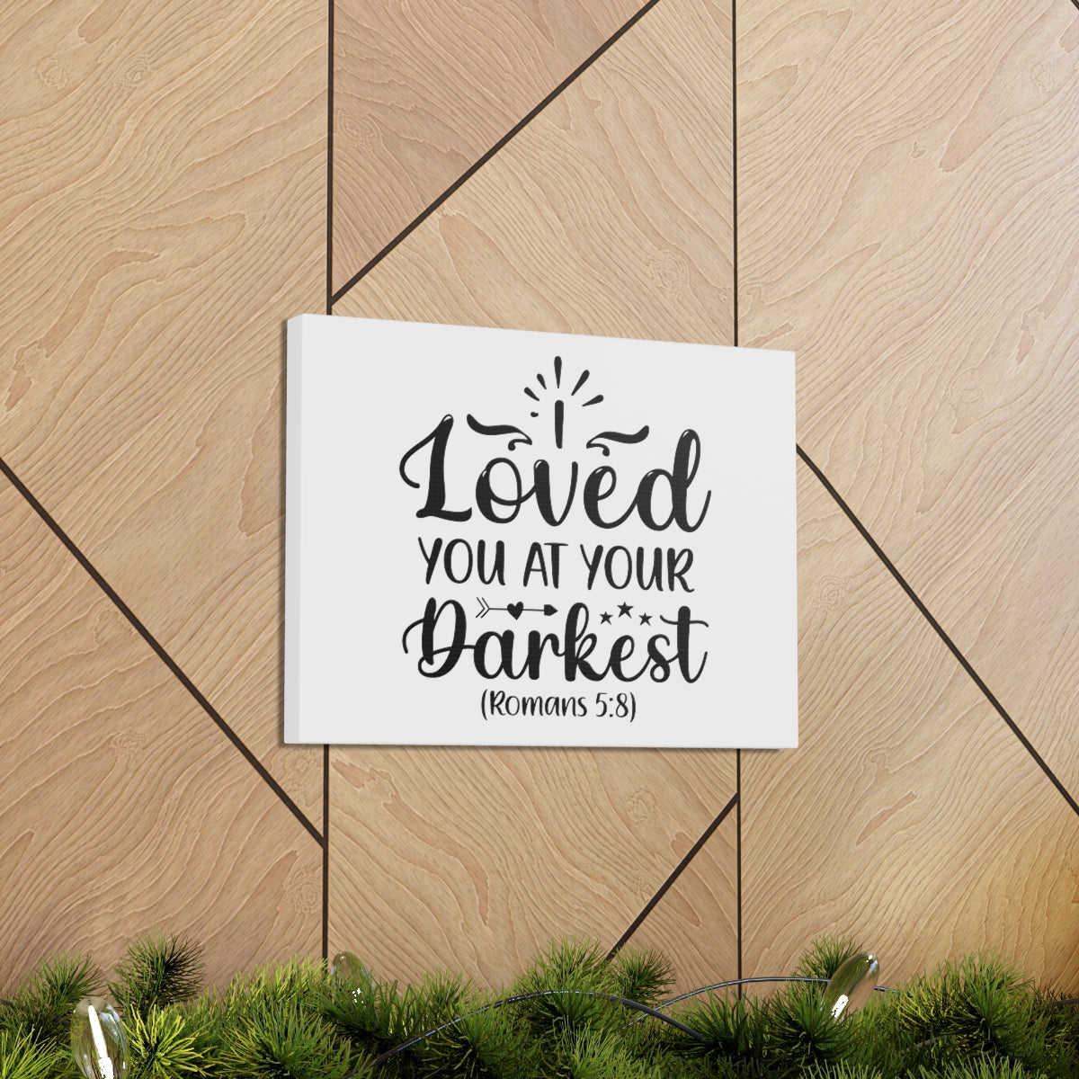 Scripture Walls Loved You Romans 5:8 Shining Bible Verse Canvas Christian Wall Art Ready to Hang Unframed-Express Your Love Gifts
