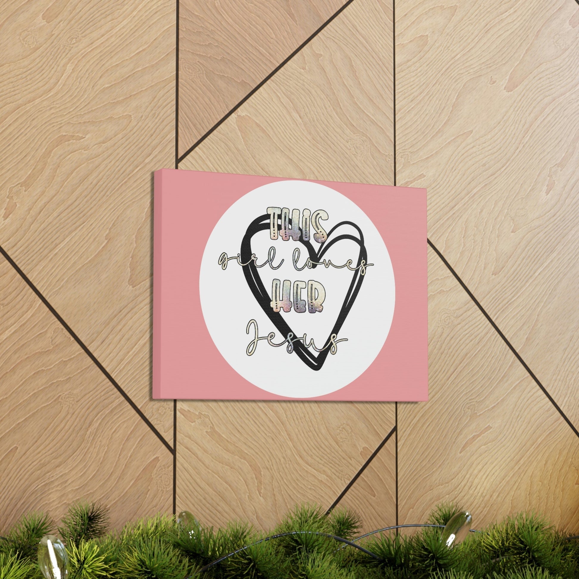 Scripture Walls Loves Her Jesus John 14:21 Heart Black Bible Canvas Christian Wall Art Ready to Hang Unframed-Express Your Love Gifts
