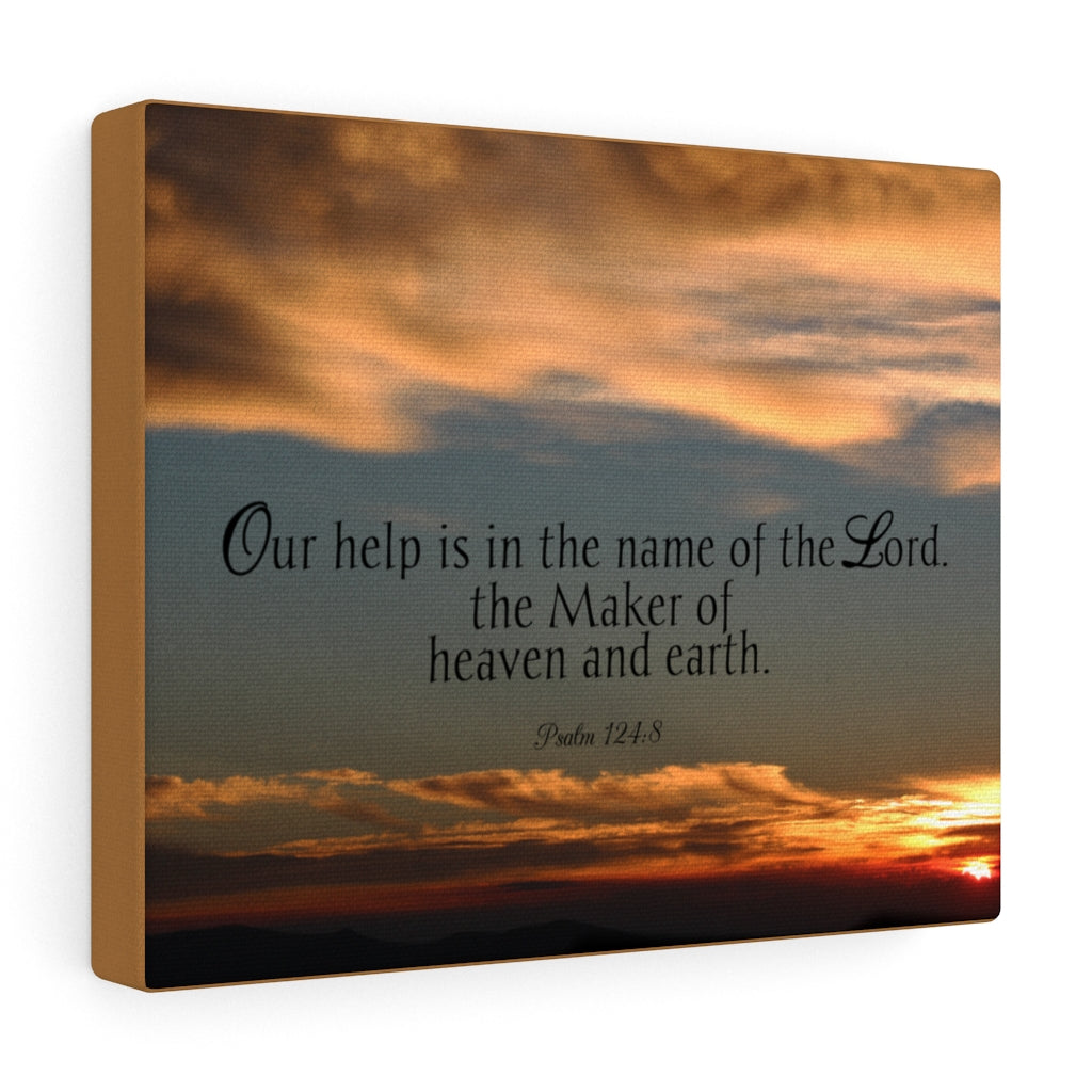 Maker Heaven And Earth Psalm 124:8 Bible Verse Canvas Christian Wall Art Ready to Hang Unframed-Express Your Love Gifts