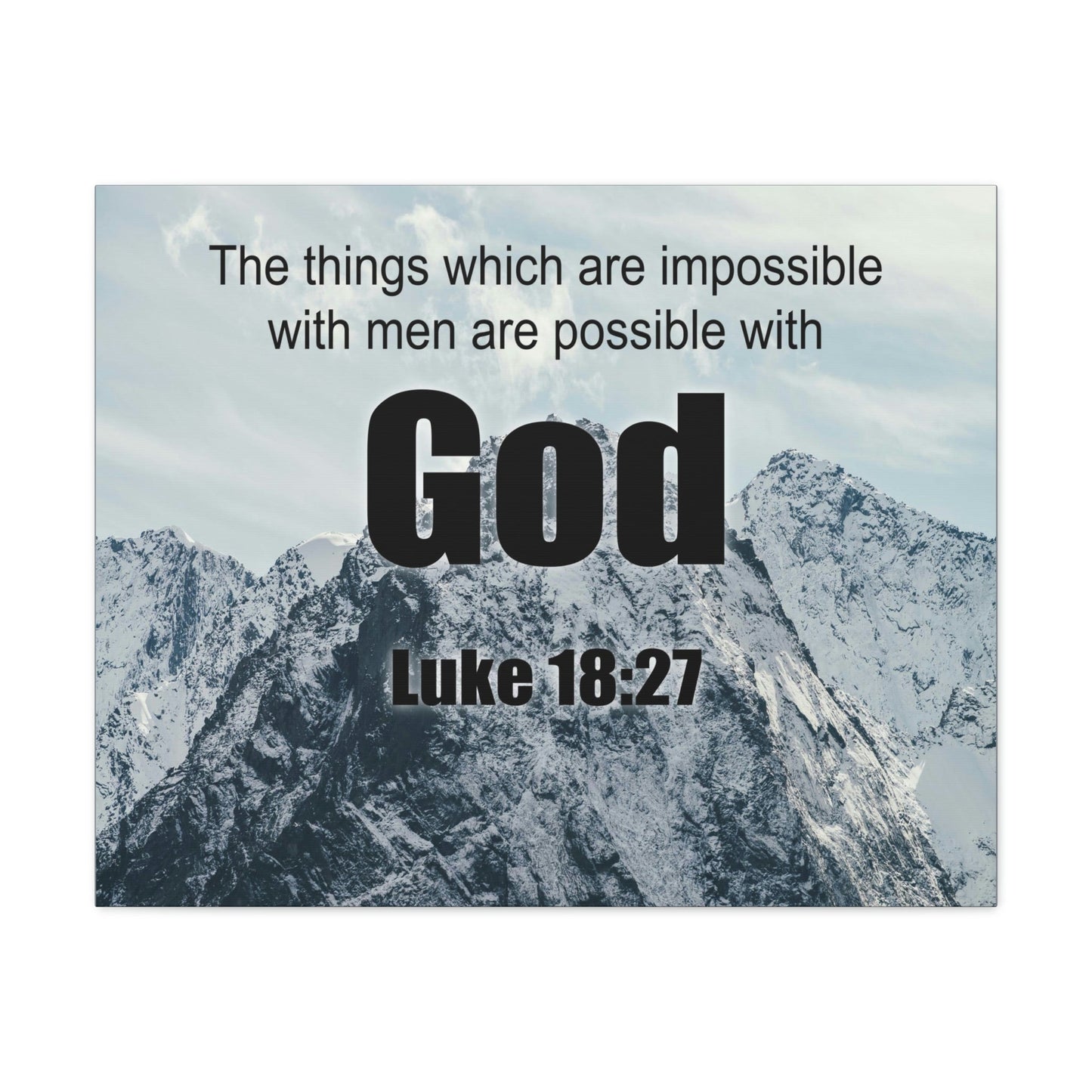Men Are Possible With God Luke 18:27 Bible Verse Canvas Christian Wall Art Ready to Hang Unframed-Express Your Love Gifts