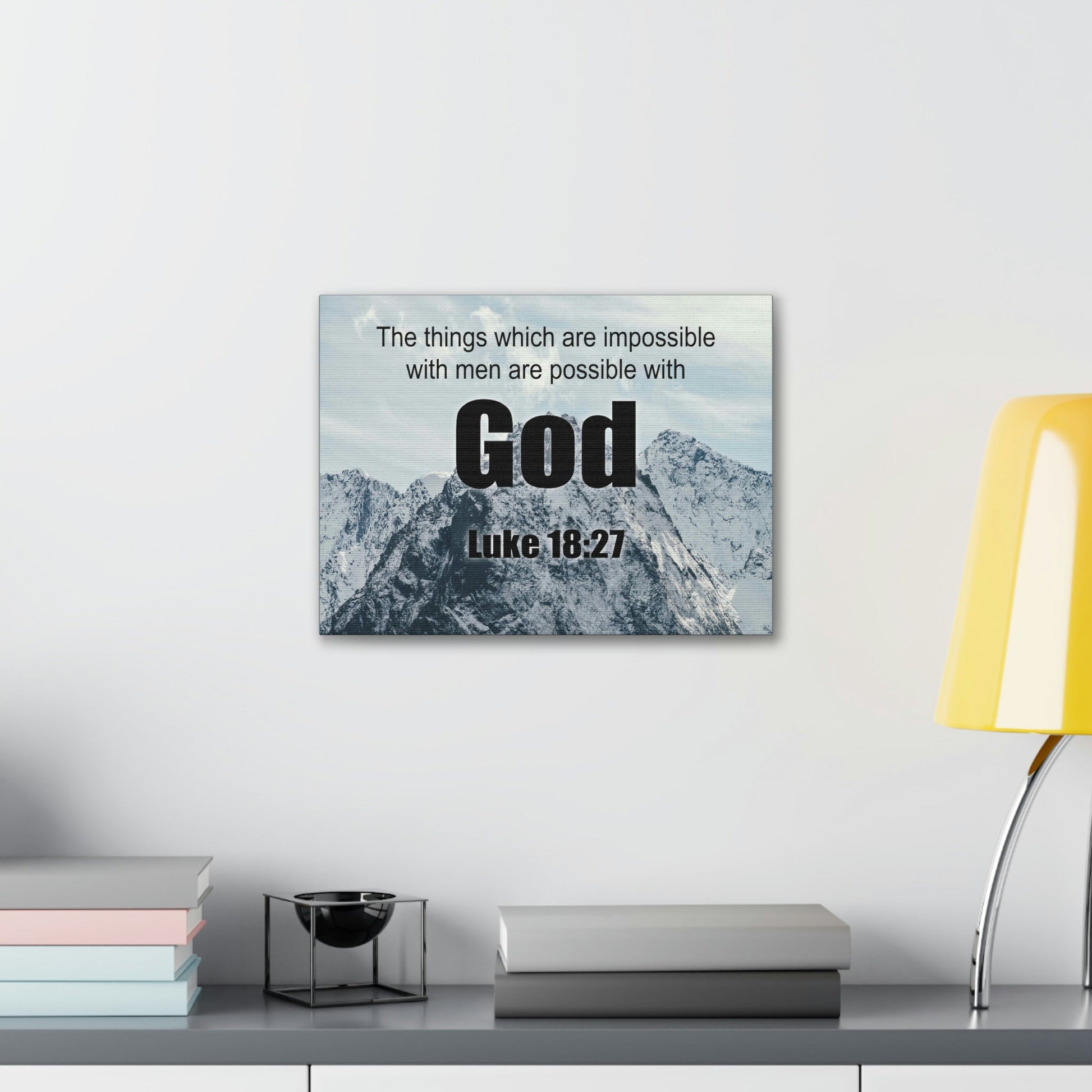 Scripture Walls Men Are Possible With God Luke 18:27 Bible Verse Canvas Christian Wall Art Ready to Hang Unframed-Express Your Love Gifts
