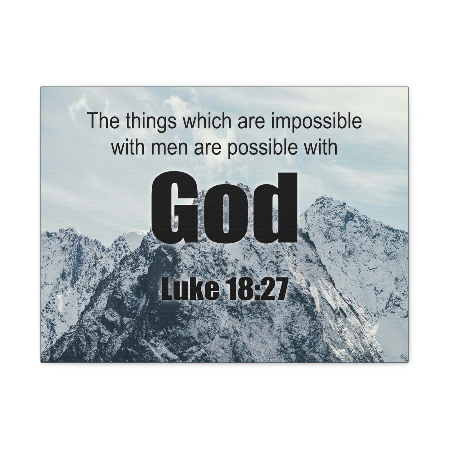 Scripture Walls Men Are Possible With God Luke 18:27 Bible Verse Canvas Christian Wall Art Ready to Hang Unframed-Express Your Love Gifts
