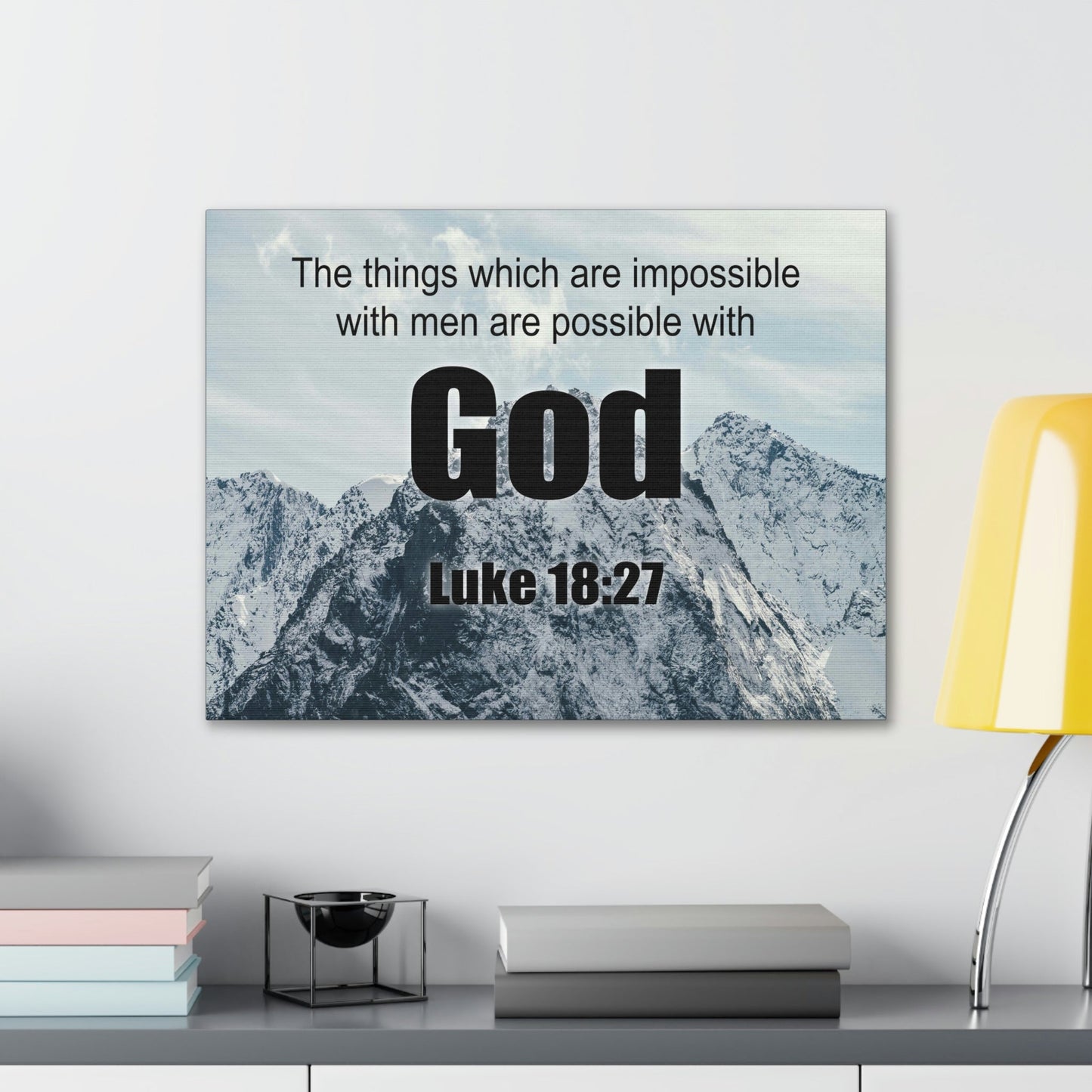 Scripture Walls Men Are Possible With God Luke 18:27 Bible Verse Canvas Christian Wall Art Ready to Hang Unframed-Express Your Love Gifts
