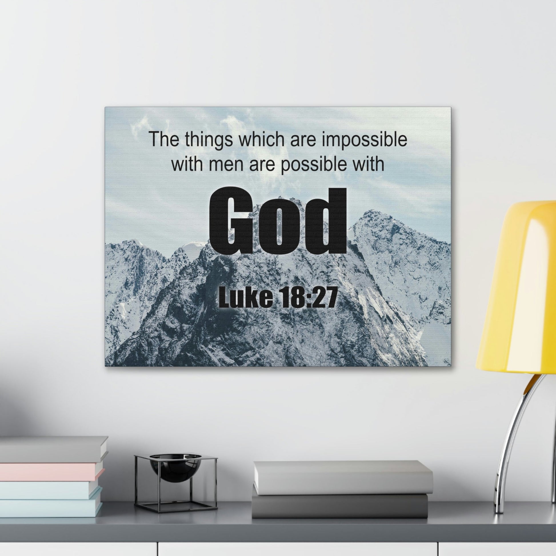Scripture Walls Men Are Possible With God Luke 18:27 Bible Verse Canvas Christian Wall Art Ready to Hang Unframed-Express Your Love Gifts