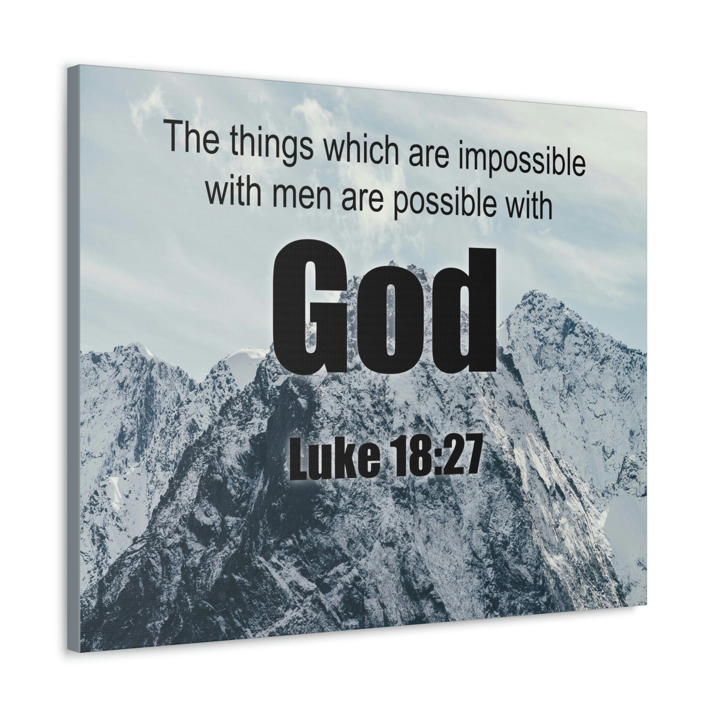 Scripture Walls Men Are Possible With God Luke 18:27 Bible Verse Canvas Christian Wall Art Ready to Hang Unframed-Express Your Love Gifts