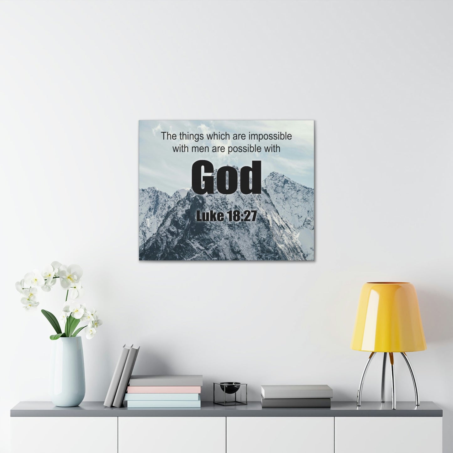 Scripture Walls Men Are Possible With God Luke 18:27 Bible Verse Canvas Christian Wall Art Ready to Hang Unframed-Express Your Love Gifts
